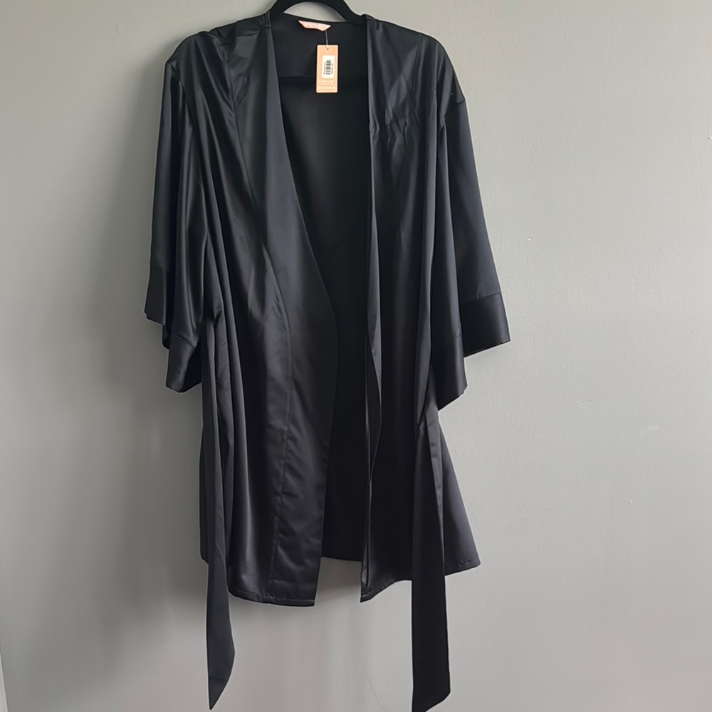 Elegant Black Satin Robe
